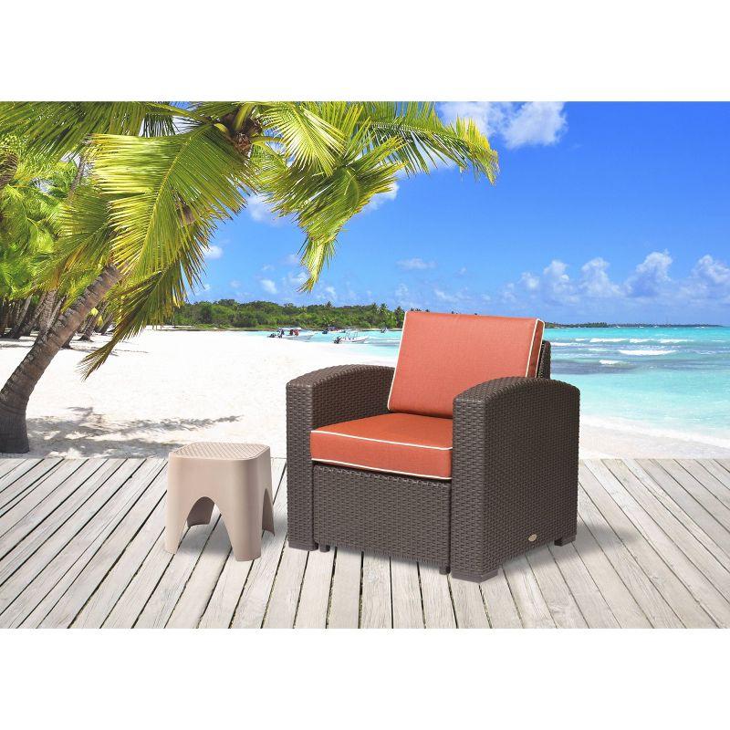 Lagoon Magnolia Brown Rattan Club Chair with Cushions