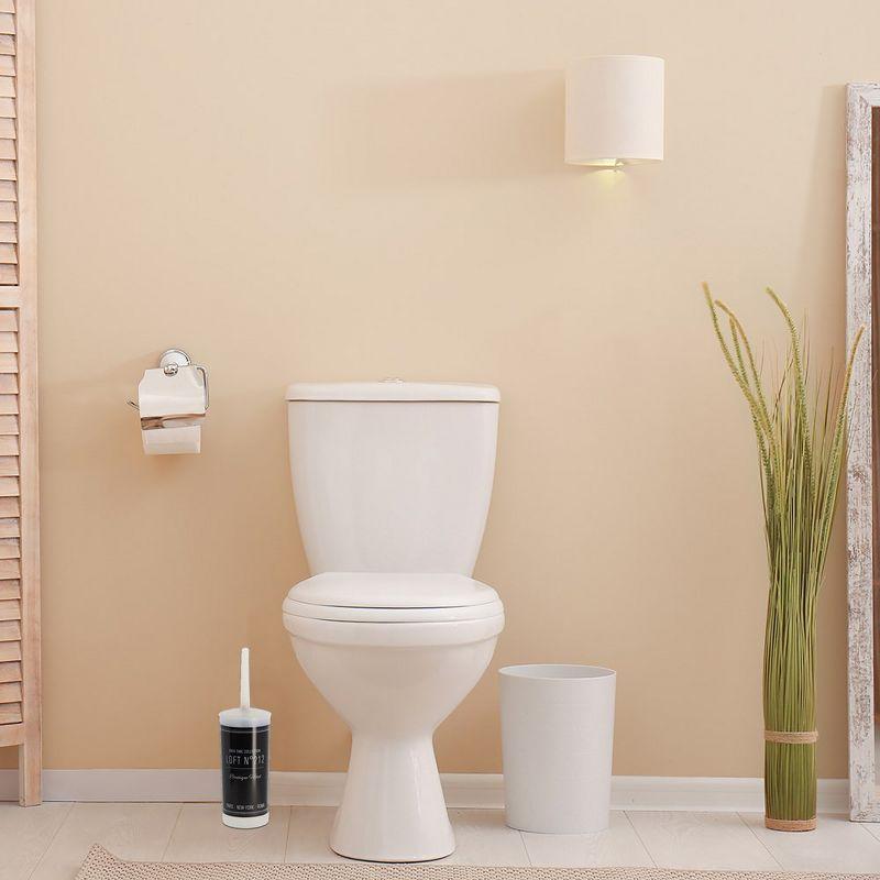 Evideco French Home Goods Decorative Toilet Brush & Holder - Available in 6 Unique Designs - Durable Plastic, Compact Size, Easy to Clean