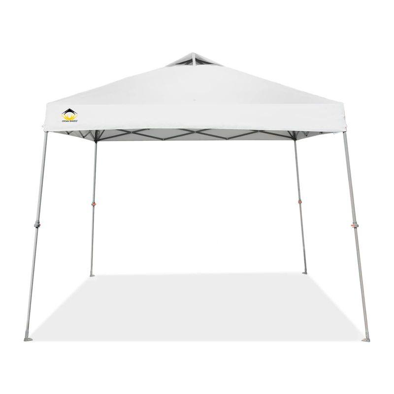 9x9 Pop Up Canopy Tent with Roller Bag – Slant Leg Outdoor Shade for Events & Camping White