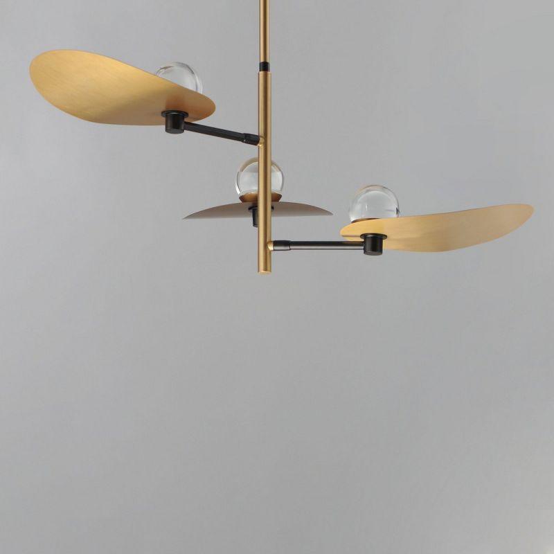 ET2 Lighting Pearl 3 - Light Pendant in  Black/Natural Aged Brass