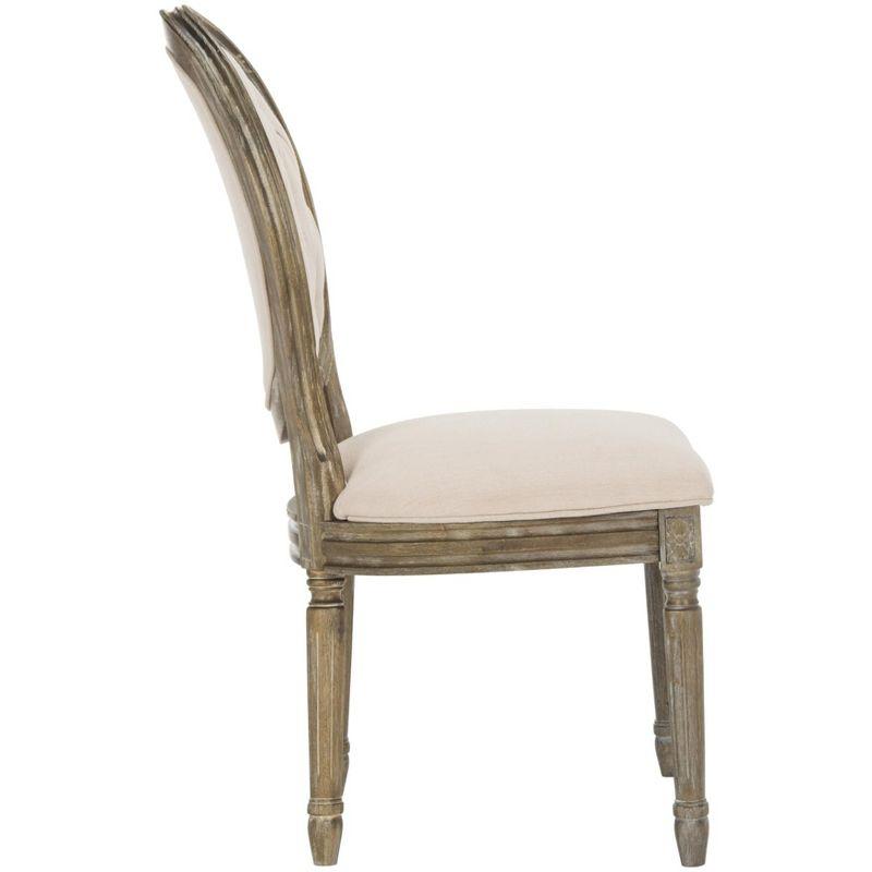 Holloway Tufted Oval Side Chair (Set of 2) - FOX6235 - Beige - Safavieh Couture