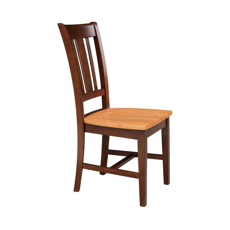 Set of 2 San Remo Splatback Chairs Cinnamon/Espresso - International Concepts: Hardwood Frame, Armless Design