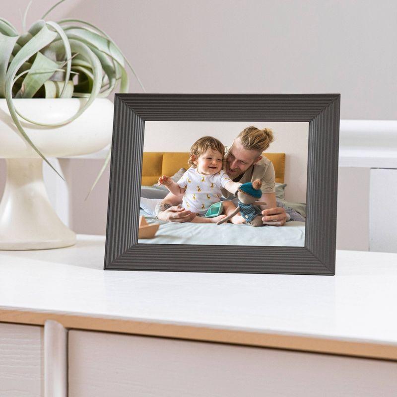 9" Mason Graphite Digital Photo Frame Black - Aura Home: Wi-Fi Enabled, LCD Display, 1600x1200