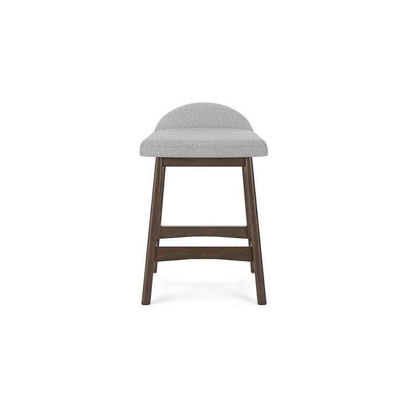 Signature Design by Ashley Lyncott Counter Height Upholstered Barstool with Foam Cushion, Set of 2, Light Gray