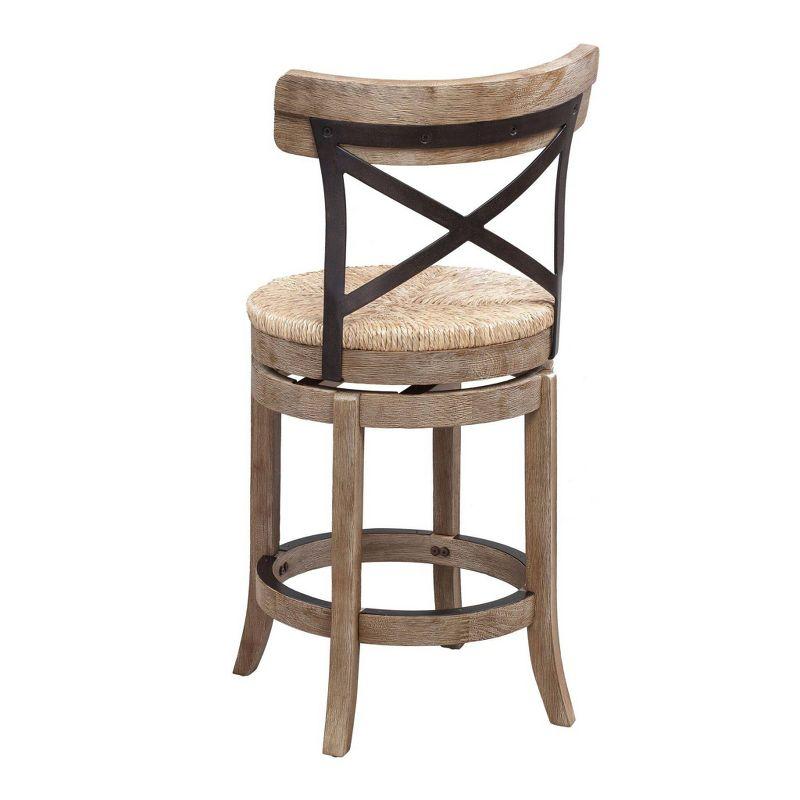 Myrtle 24" Wheat Wire-Brush Swivel Wood Counter Stool