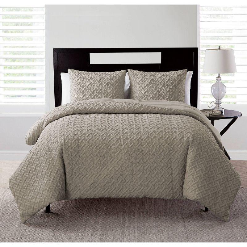 King Taupe Microfiber Down Alternative Comforter Set