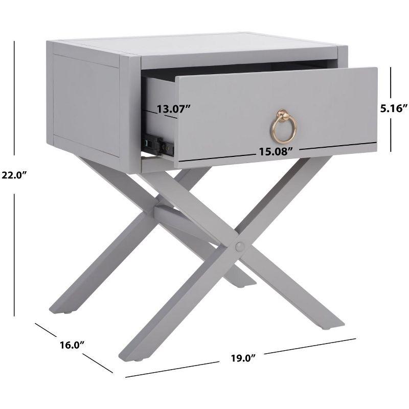 Sadie 1 Drawer Nightstand - NST9200 - Grey - Safavieh