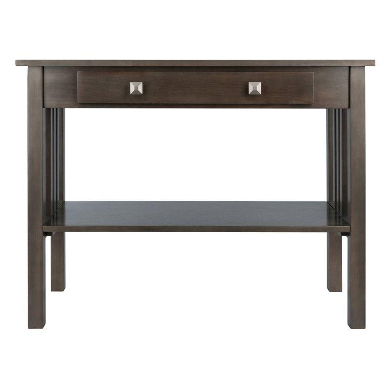 Stafford Console Hall Table Oyster Gray - Winsome: Modern Sofa Table with Storage Shelf & Drawer