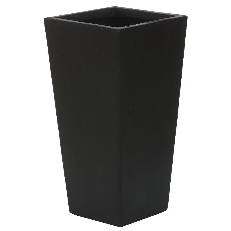 LuxenHome Square Tapered 18.5" H House Planters, Indoor & Outdoor Black