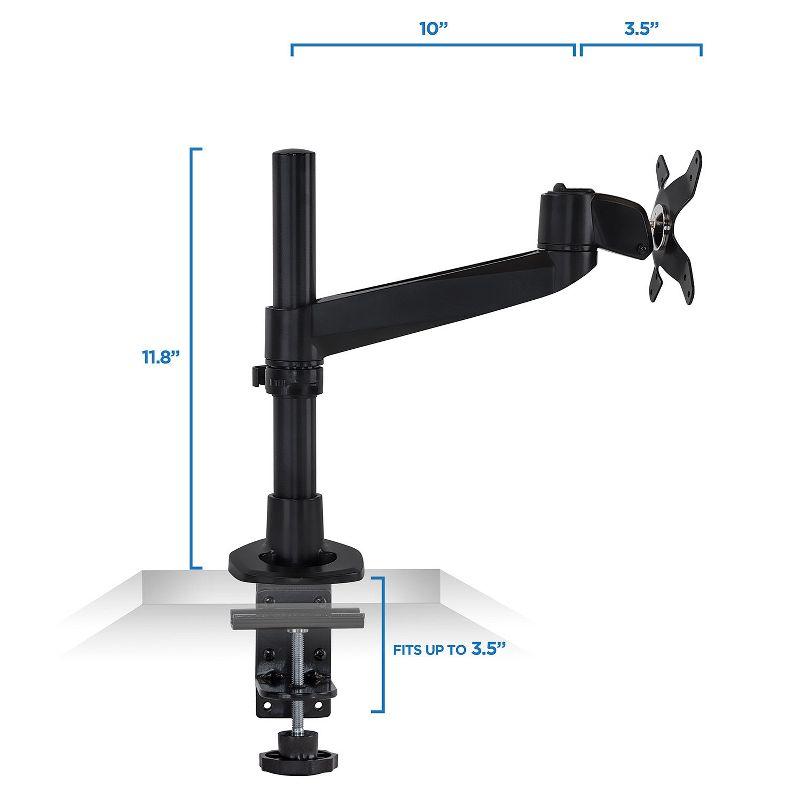 Mount-It! Full Motion Adjustable Single Computer Monitor Desk Clamp Mount Up to 32" Black