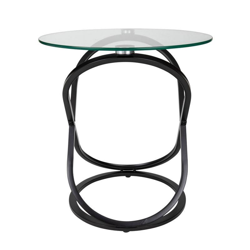 20.5" Round Galaxy Clear Tempered Glass End Table - Danya B.