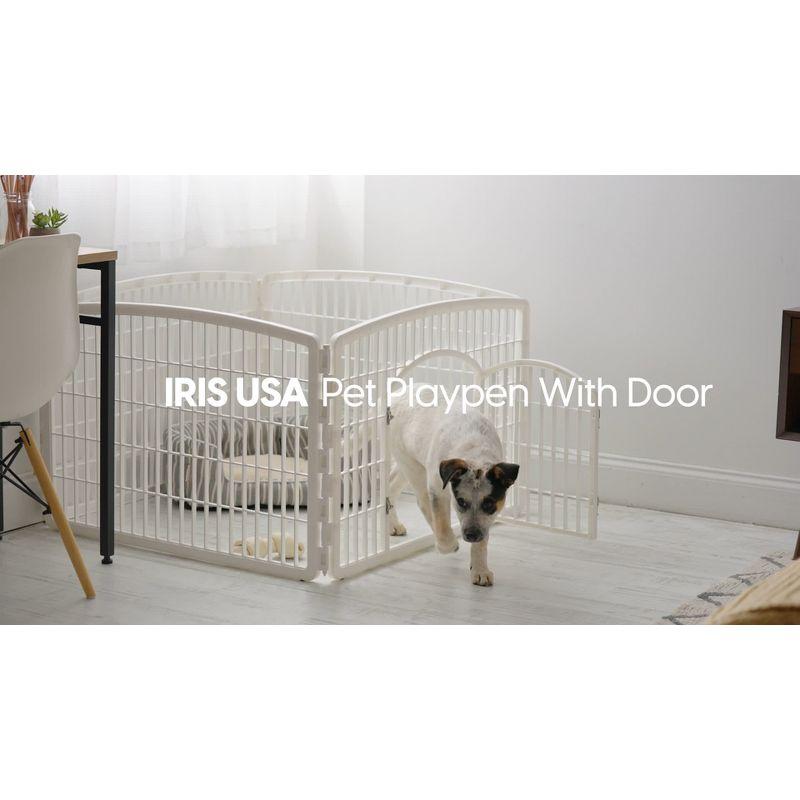 IRIS USA 4-8Panel 24/34"H Plastic Pet Playpen with Door