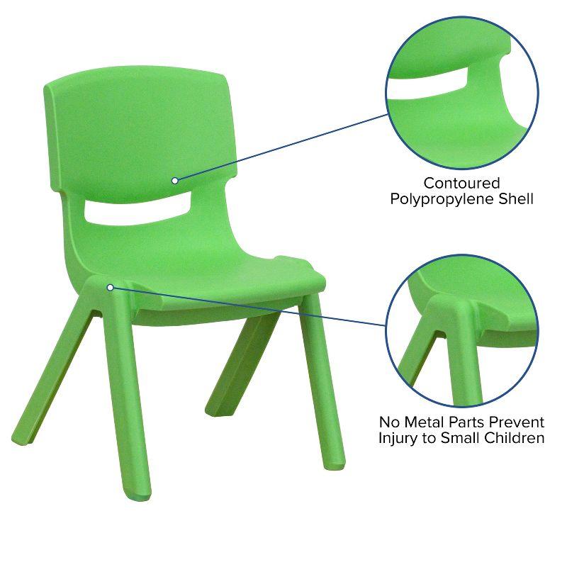 Flash Furniture 2 Pack Plastic Stackable School Chair with 10.5" Seat Height