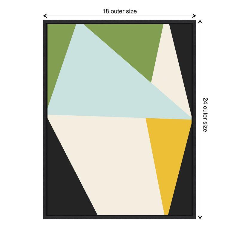 Modern Abstract Geometric Canvas Print with Black Frame 18 x 24 Inches