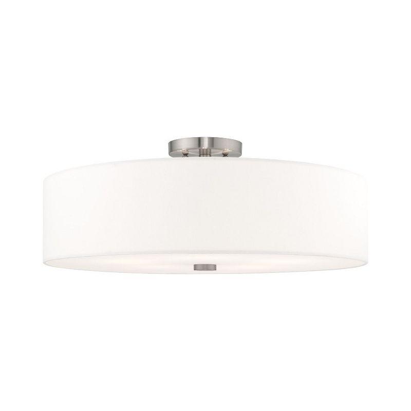 Livex Lighting Meridian 5 - Light Semi-Flush Mount in  Brushed Nickel