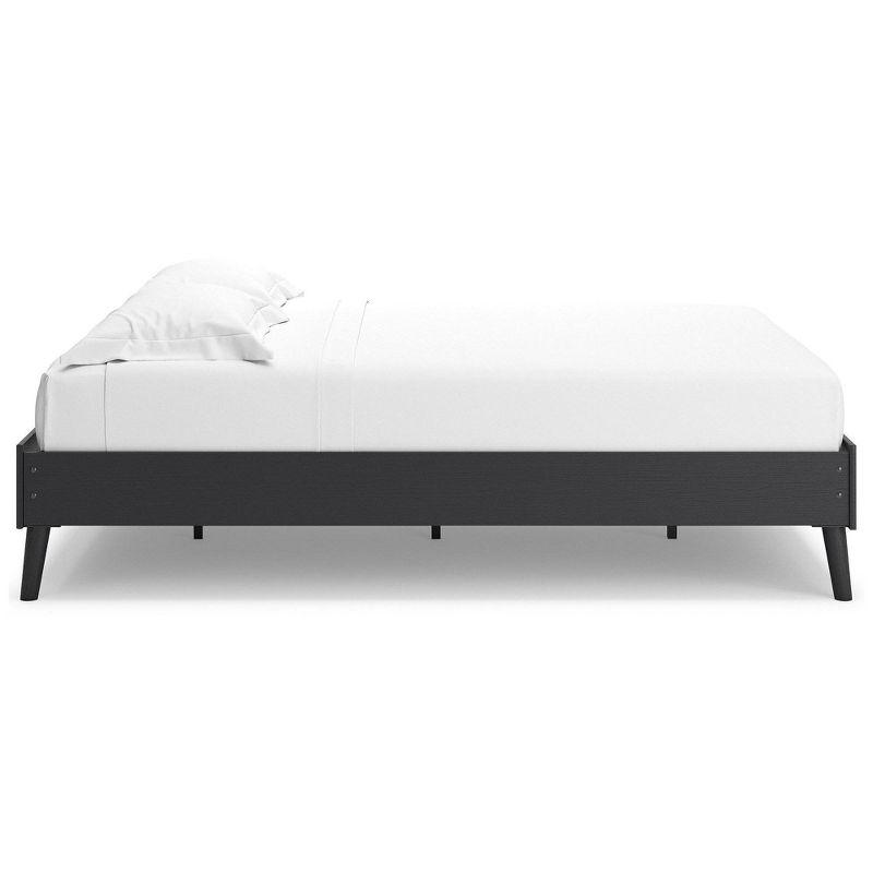 Queen Charlang Platform Bed Black/Gray - Signature Design by Ashley: Matte Finish, No Box Spring Needed