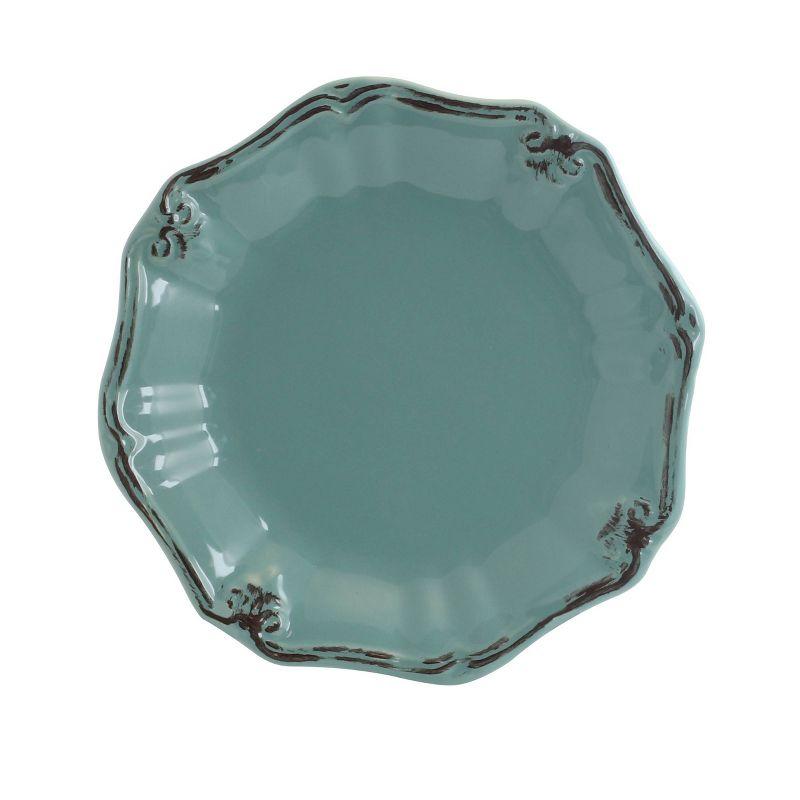 Turquoise Floral Ceramic 20-Piece Dinnerware Set