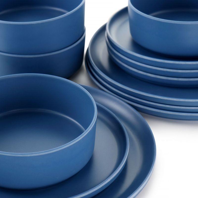 Gibson Home Canyon Crest 12-Piece Stackable Matte Melamine Dinnerware Set