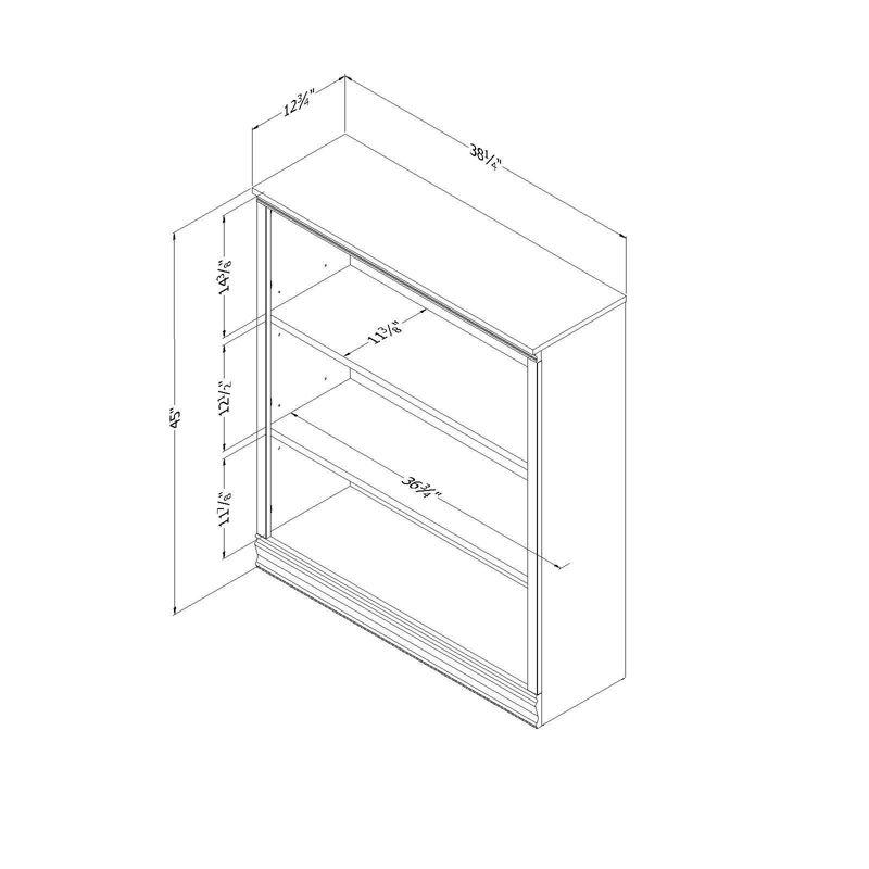 45" Morgan 3 Shelf Bookcase Gray Maple - South Shore