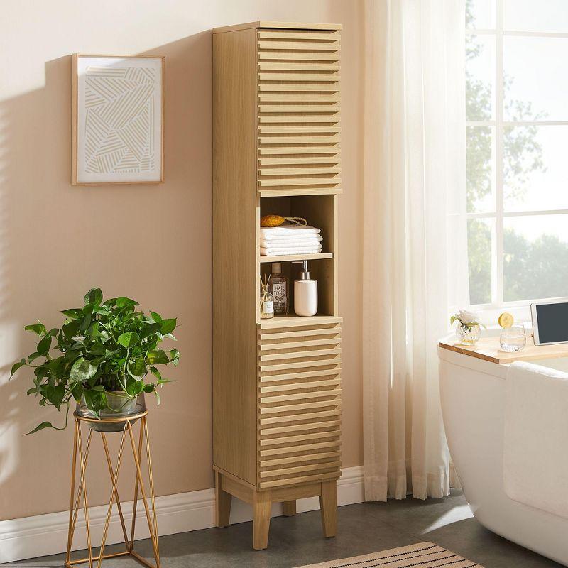 Modway Render Tall Narrow Bathroom Storage Cabinet