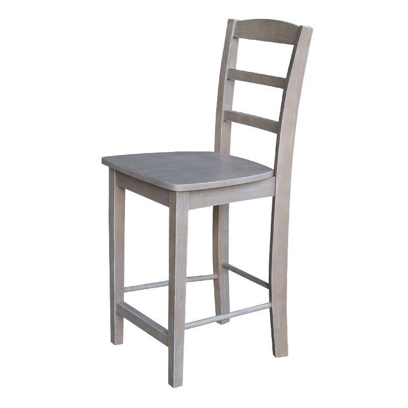 Madrid Washed Gray Taupe 24" Wood Counter Stool