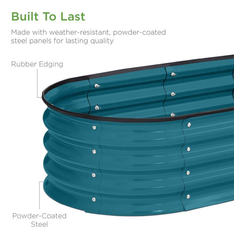 Best Choice Products 4x2x1ft Outdoor Raised Metal Oval Garden Bed, Planter Box for Vegetables, Flowers