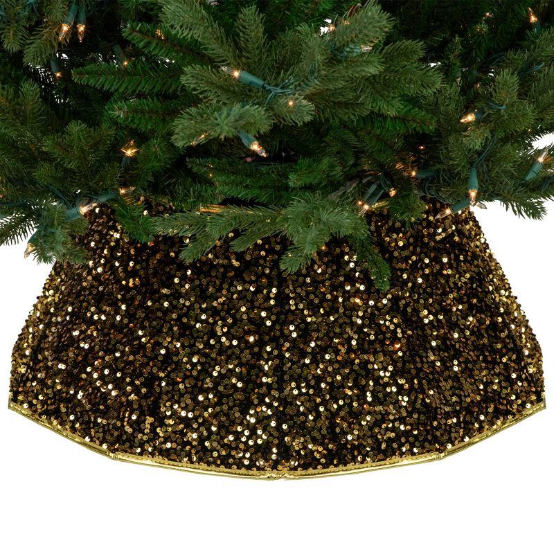 Northlight 26" Gold Sequins Hexagonal Christmas Tree Collar