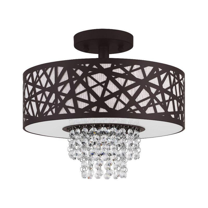 Allendale Bronze 2-Light Crystal Semi Flush Mount