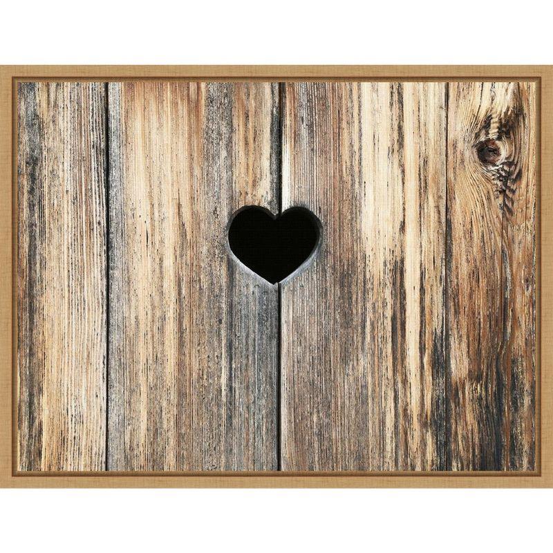 Rustic Earth Tones Heart Cutout Canvas Wall Art