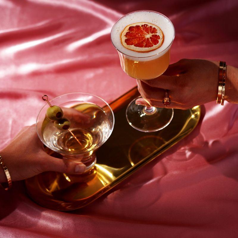 Viski Raye Heavy Base Crystal Stemless Martini Glasses
