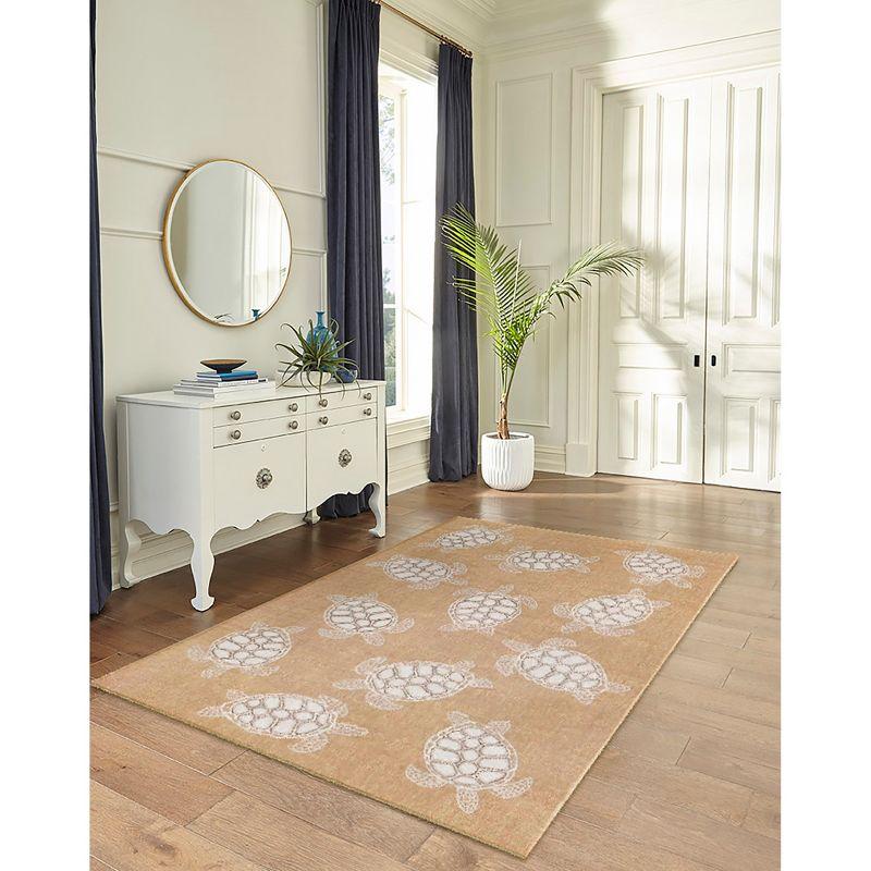 Liora Manne Carmel Vintage Floral Indoor/Outdoor Rug Sand 3'3" x 4'11"