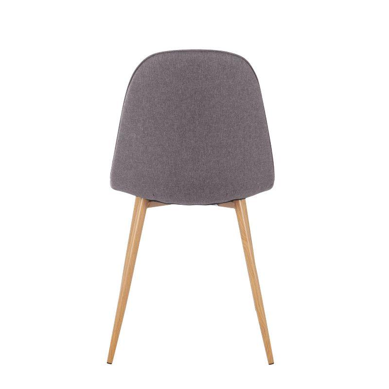 Set of 2 Pebble Metal/Polyester Dining Chairs Natural/Charcoal - LumiSource: Steel Frame, Tapered Legs, Foam Cushion
