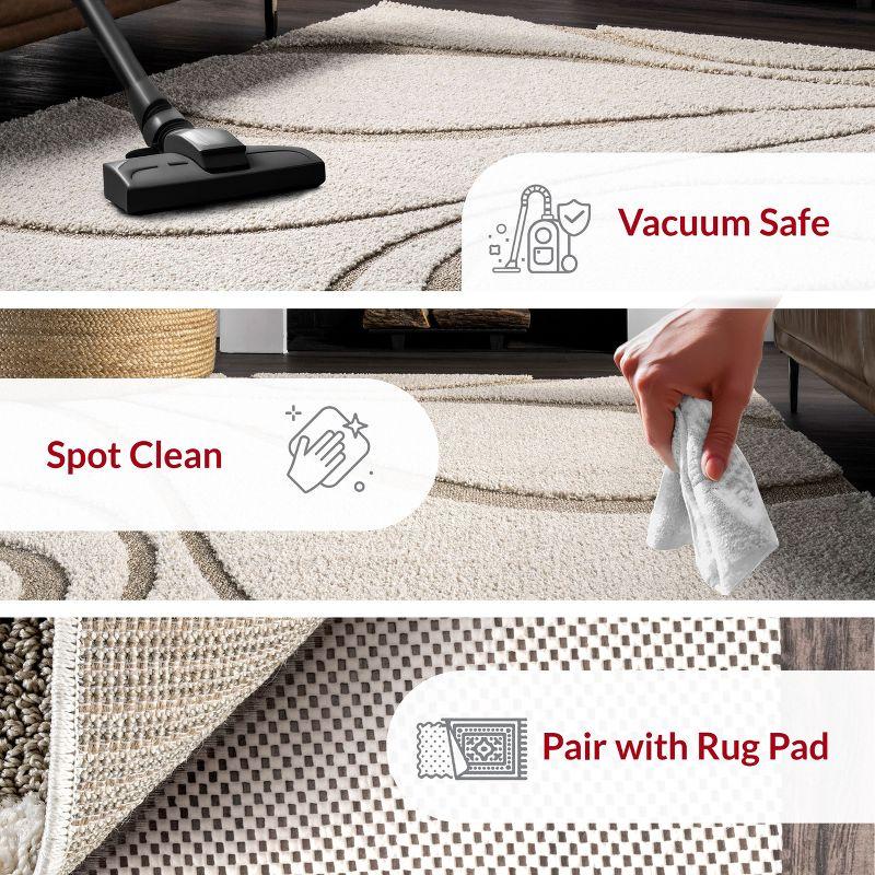 Nuloom Carolyn Abstract 8x11 Shag Indoor Area Rug for Living Room Bedroom Dining Room Nursery, Cream/Beige