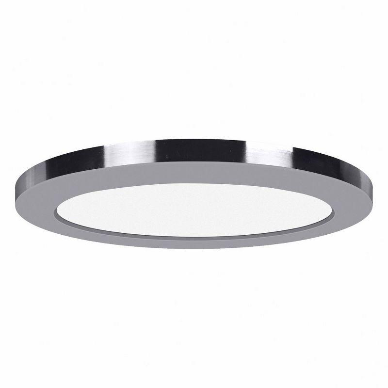 Sleek Transitional 12" LED Flush Mount in Brushed Steel