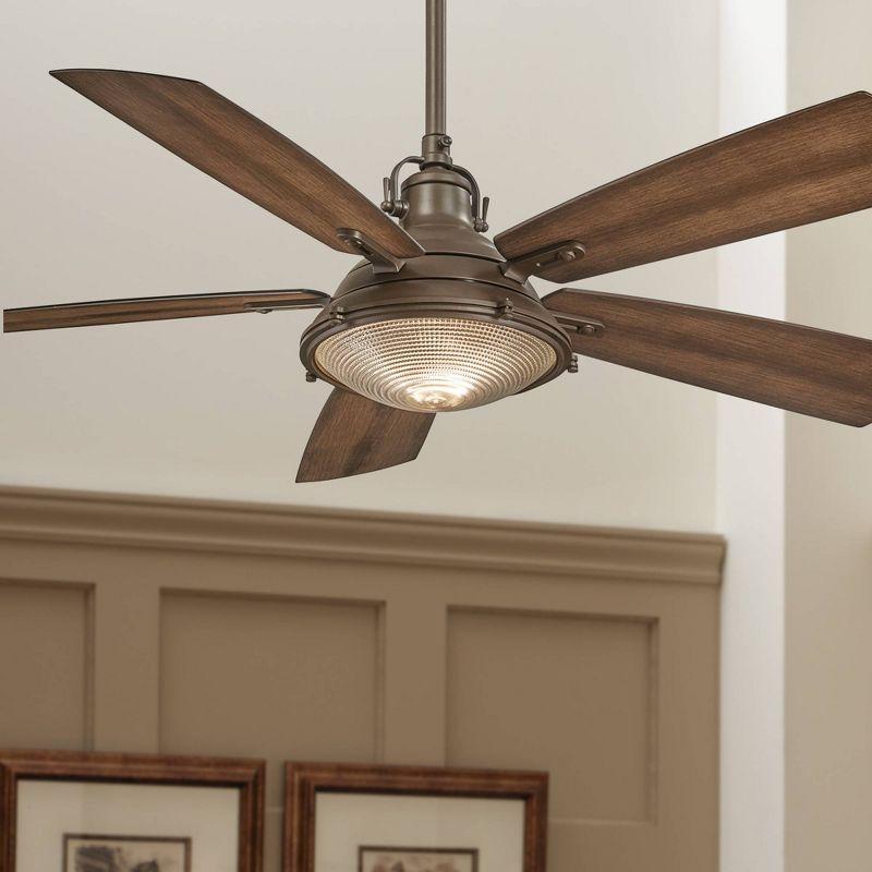 56" Groton 5 - Blade Outdoor LED Standard Ceiling Fan with Wall Control and Light Kit Included