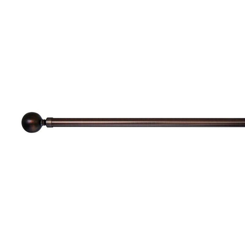 Antique Bronze Adjustable Steel Curtain Rod with Ball Finial