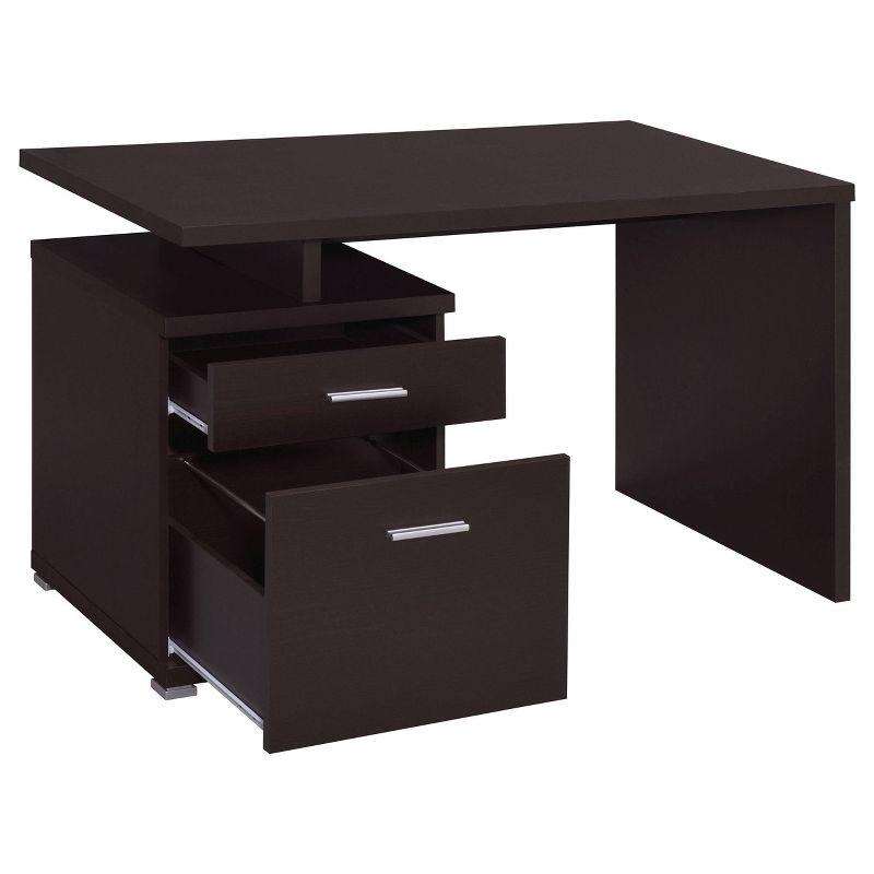 Irving 2 Drawer Office Desk with Reversible Cabinet - Coaster