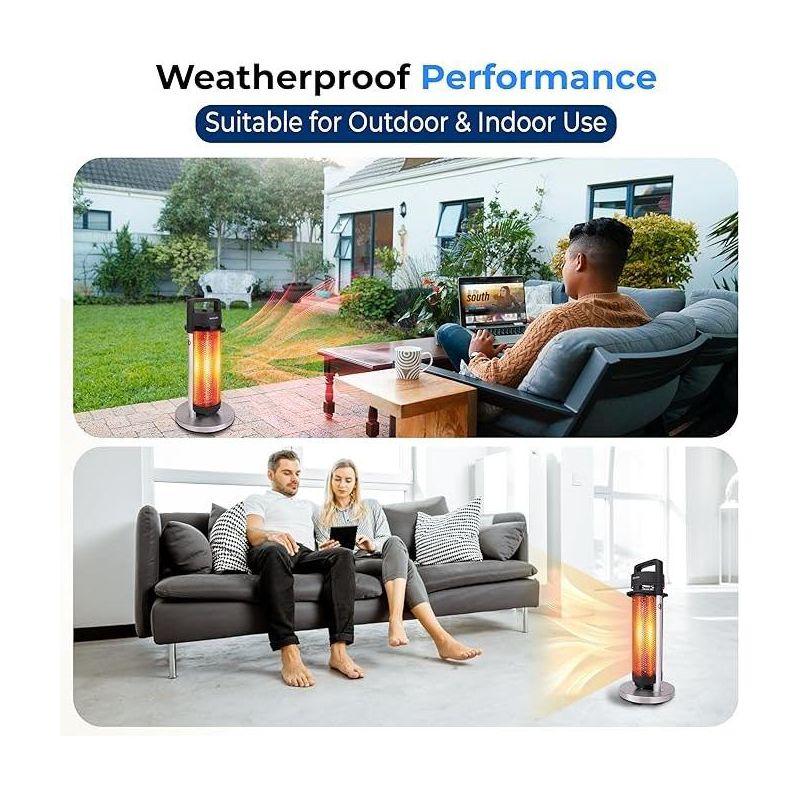 SereneLife 900W Electric Patio Heater with 360° Tip-Over Safety Switch - Indoor/Outdoor Use (SLOHT24)