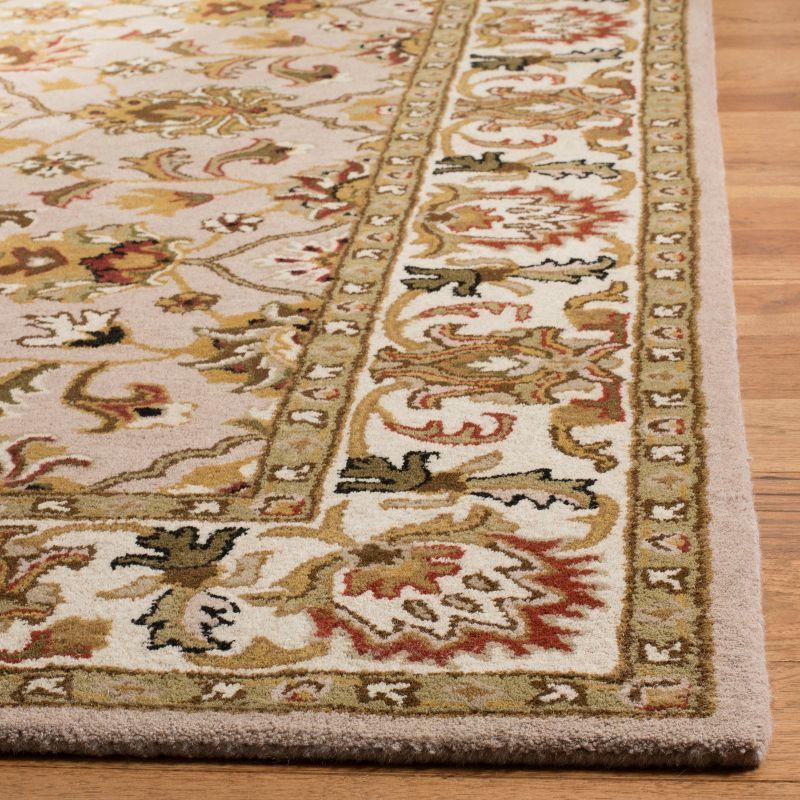 Elegant Ivory and Light Gold Hand-Tufted Wool Area Rug, 8' x 11'