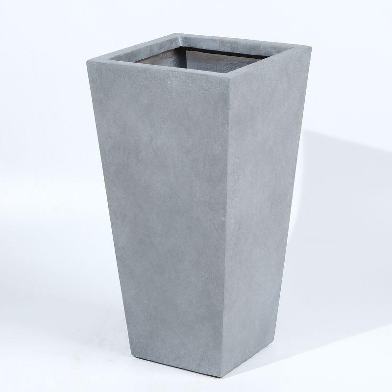 LuxenHome Square Tapered 24.2" Tall Planter Gray