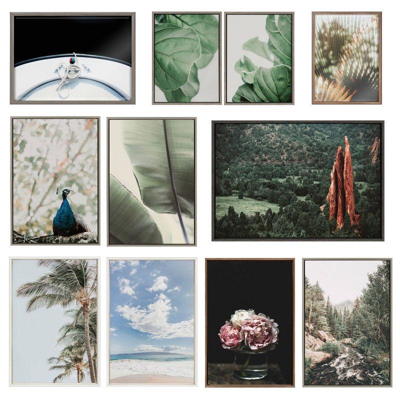 Kate & Laurel All Things Decor 23"x33" Sylvie Longhorns Framed Canvas by Alicia Abla Gold: Vertical Digital Art, Farmhouse Style