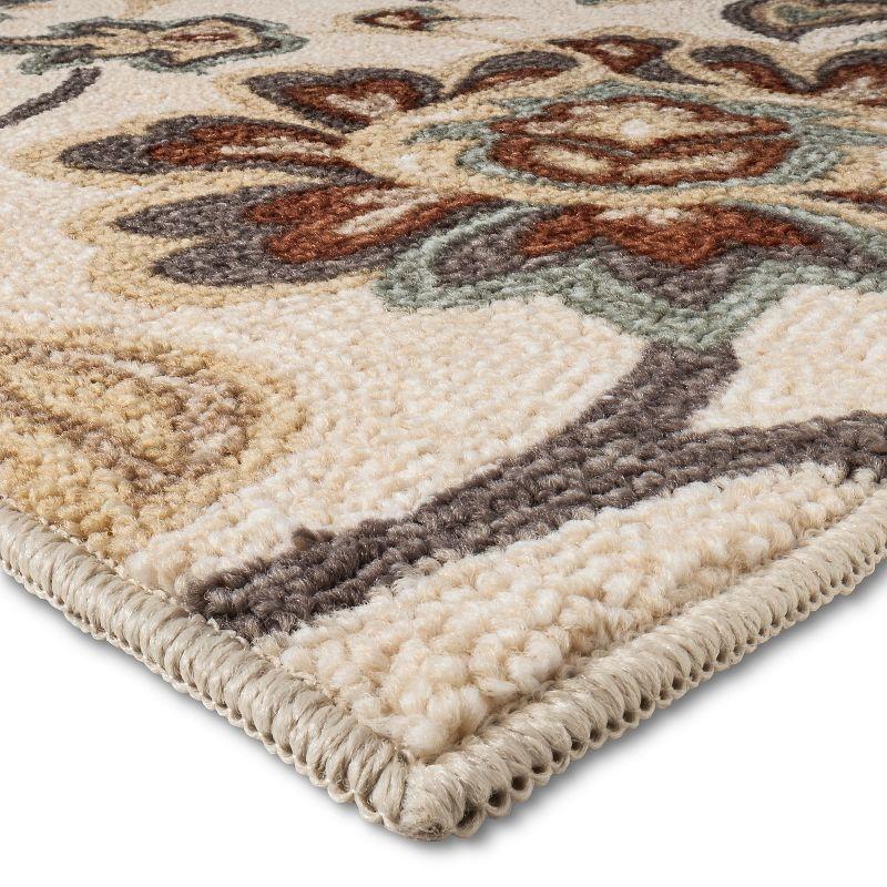 Maples 2'6"x3'10" Washable Paisley Floral Accent Rug Tan