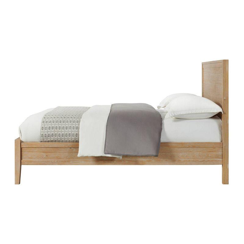 Arden 5-Piece Bedroom Set - Queen Bed, Two 2-Drawer Nightstands, 5-Drawer Chest, 6-Drawer Double Dresser, Solid Pine Wood, Light Driftwood Finish, Modern Rustic Style