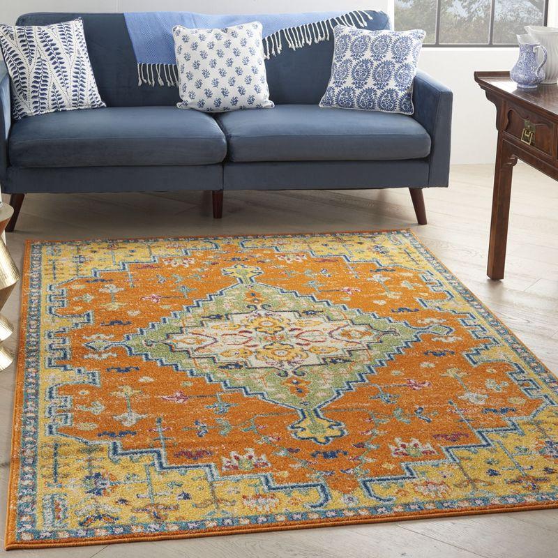 Nourison Allur Bohemian Medallion Indoor Rug Orange Multicolor 5'3" x 7'3"