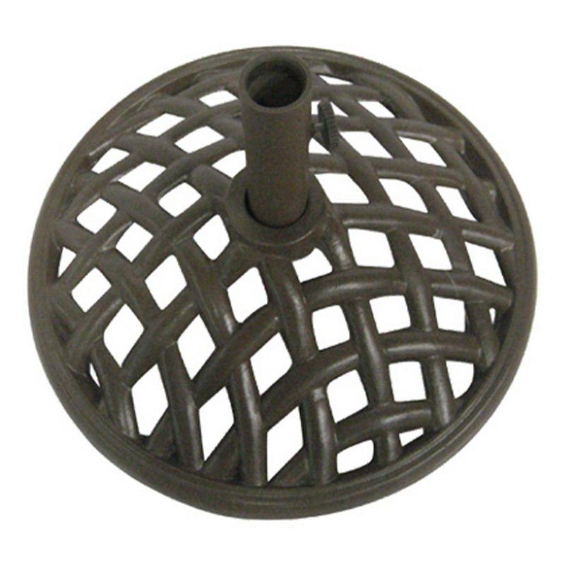 Four Seasons Courtyard Brookfield 19 Inch Round Base for 2 Inch Umbrella Poles to Shade Outdoor Backyard Gardens, Patios, and Porches, Espresso