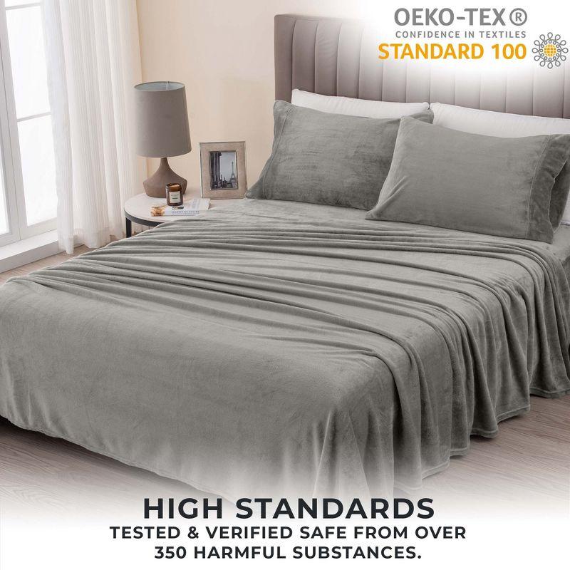 FreshFolds Ultra Soft Micro Plush Velvet Solid Sheet Sets