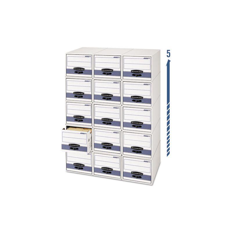 Bankers Box STOR/DRAWER STEEL PLUS Extra Space-Savings Storage Drawers, Letter Files, 14" x 25.5" x 11.5", White/Blue, 6/Carton