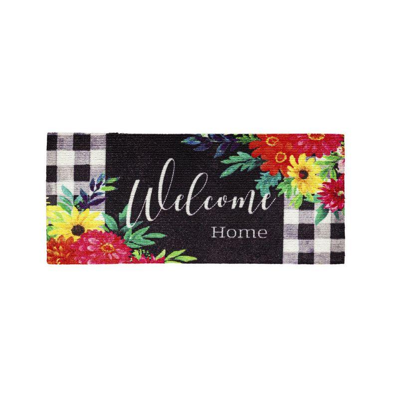 Evergreen Summer Bloom Textured Sassafras Indoor Outdoor Switch Doormat 1'10"x10" Multicolored