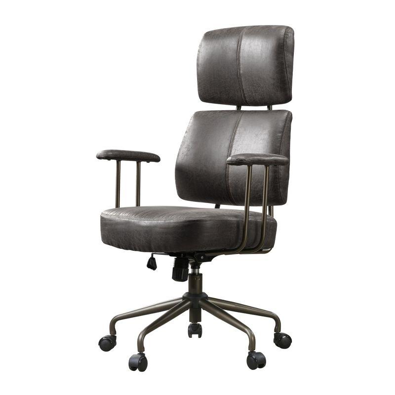Cameron, Faux Suede Fabric High Back Office Chair ,27" D x 30.75" W x 46"-50.75" H,Gray