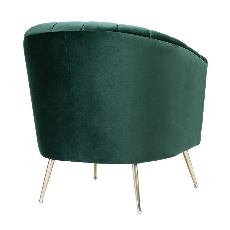 Rosemont Velvet Accent Chair Green - Manhattan Comfort: Luxurious Upholstered, Semi-Gloss Finish, Wood Frame